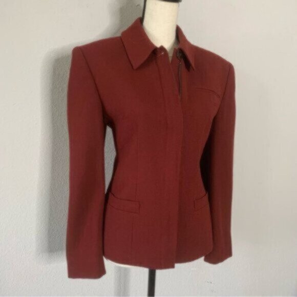 Jones New York Burgundy Two Piece Pants Suit Set - Pants & Blazer - Picture 8 of 12